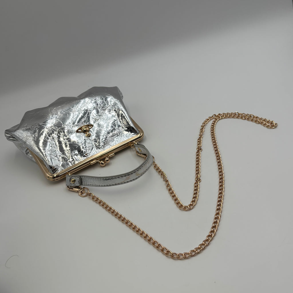 Vivienne Westwood Metallic Silver Granny Frame Bag