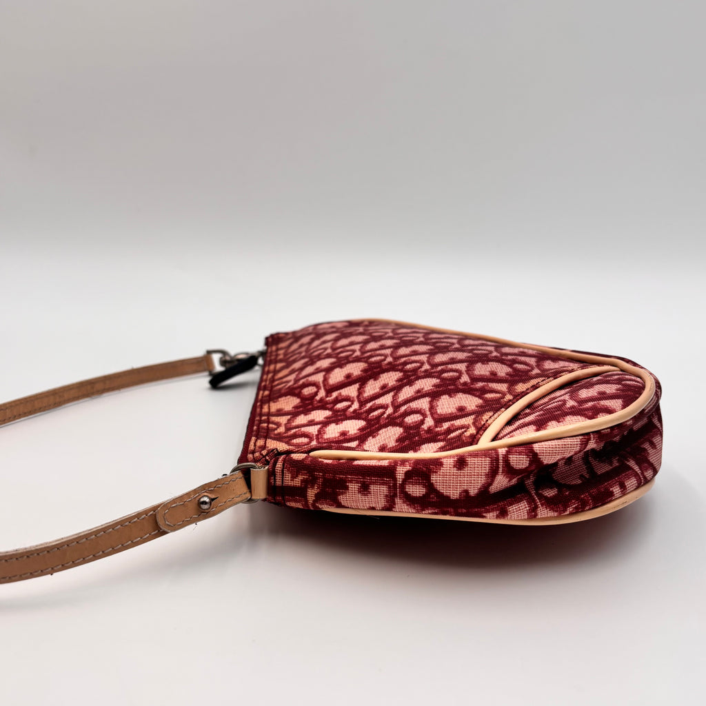 Christian Dior Red Oblique Saddle Pochette Bag 2001