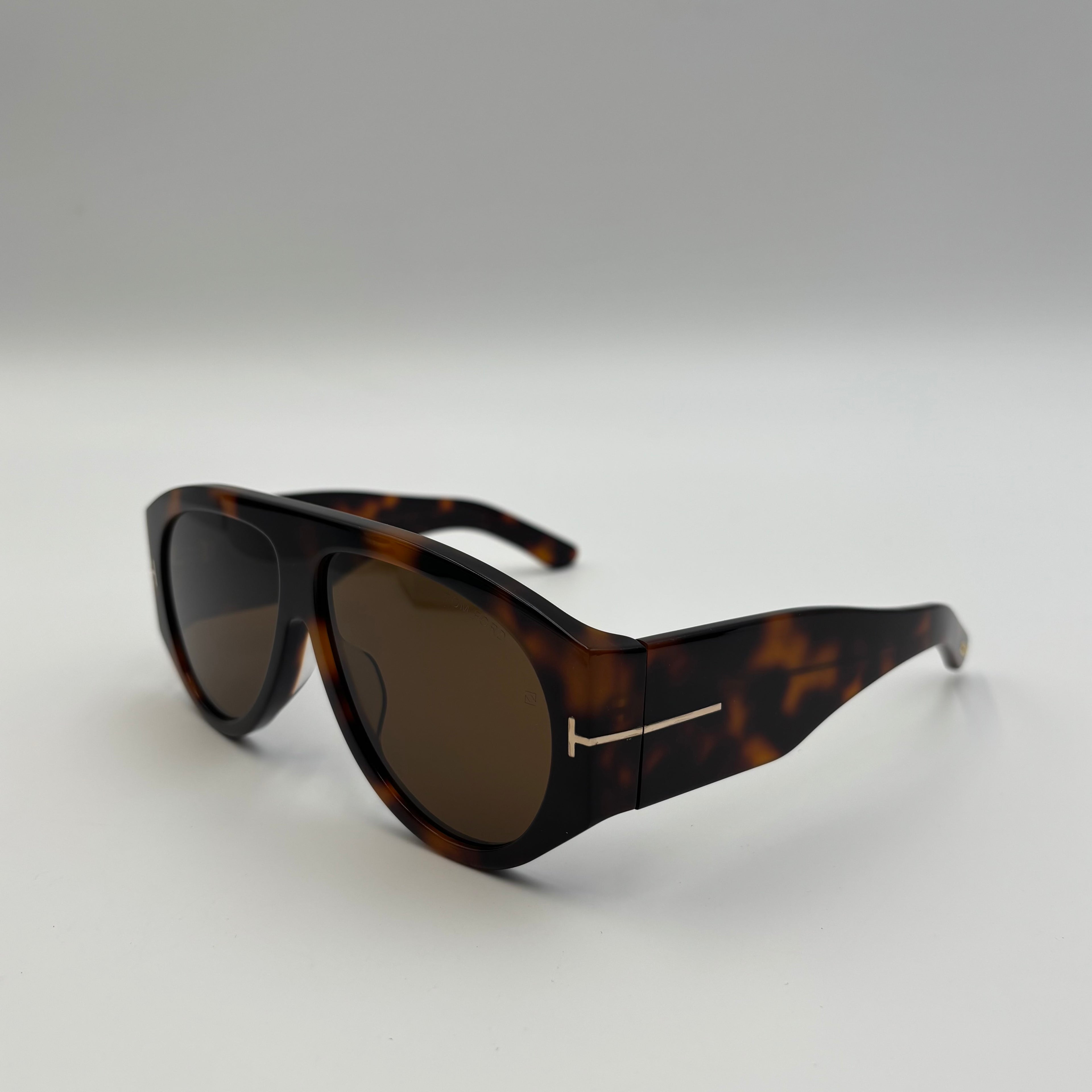 Tom Ford Bronson FT1044 52G Tortoise Aviator Sunglasses