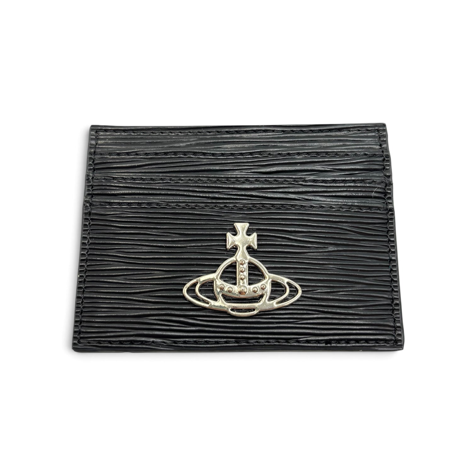 Vivienne Westwood Ribbed Thin Card Holder – Black