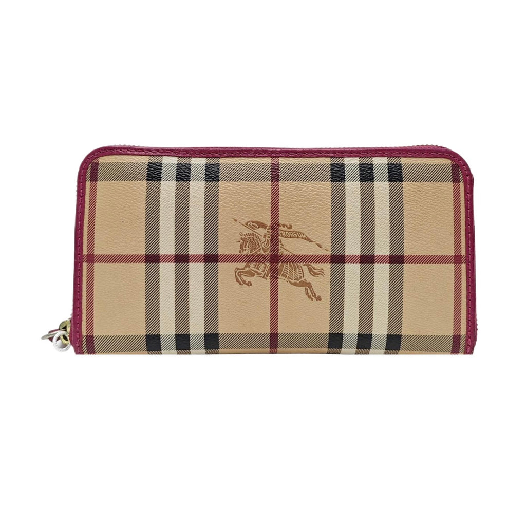 Burberry Haymarket Check Zip Around Wallet, Christopher Bailey Era, 2010