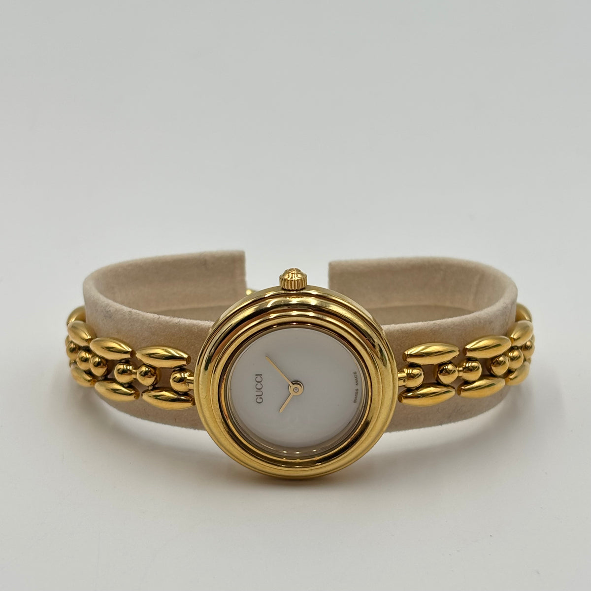 Gucci 11/12.2 Interchangeable Bezel Gold-Plated Watch Set, c. 1990s