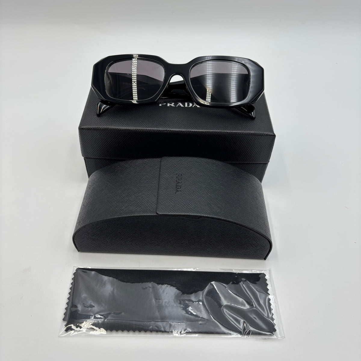 Prada Symbole PR 17W-F Black Geometric Sunglasses
