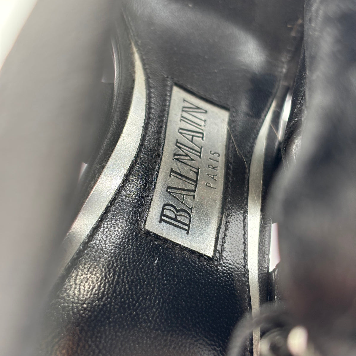 Balmain Black Leather Multi-Buckle Gladiator Heels