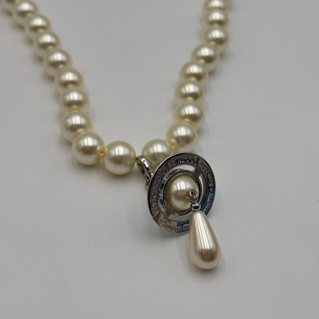Vivienne Westwood Signature Orb Pearl Drop Necklace