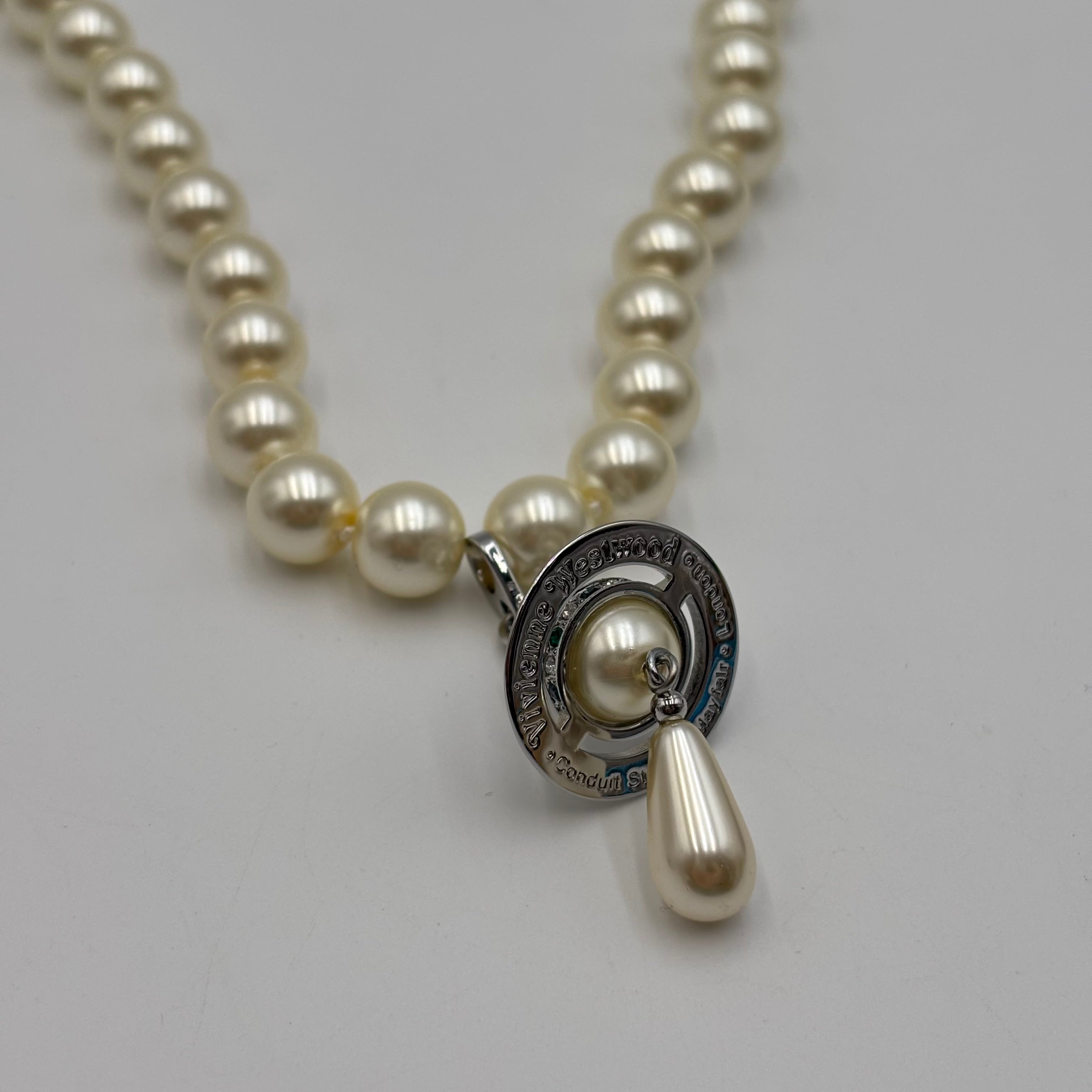 Vivienne Westwood Signature Orb Pearl Drop Necklace