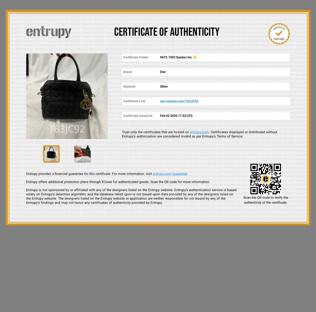 Christian Dior Black Lady Dior Cannage Nylon Quilted Handbag