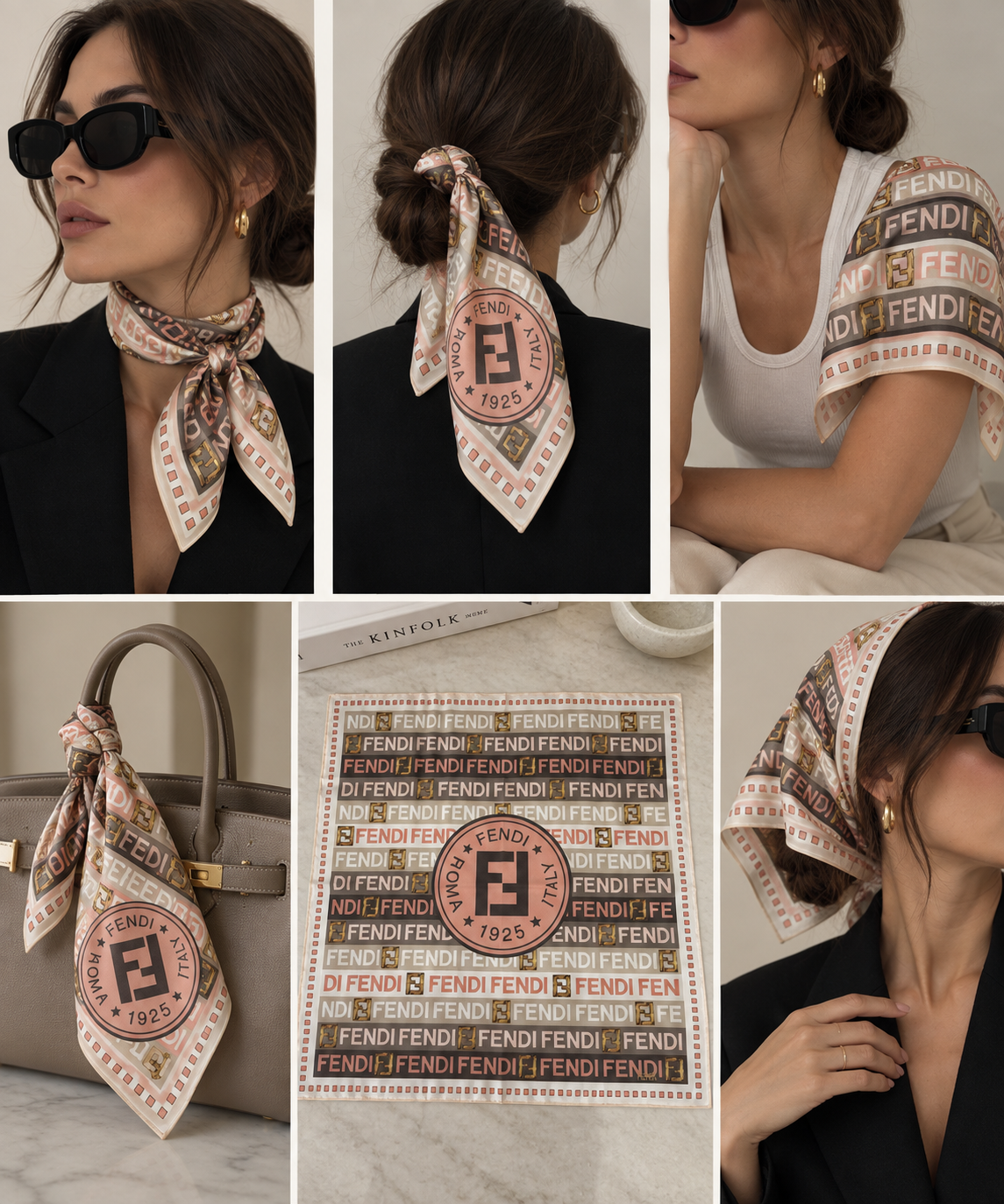 Fendi Roma 1925 Logo Print Scarf