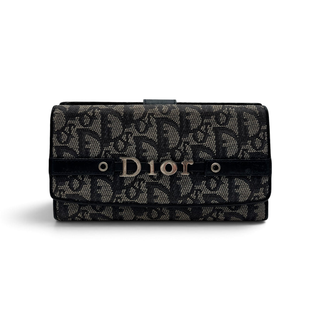 Dior Vintage Trotter Oblique Monogram Long Wallet 2006