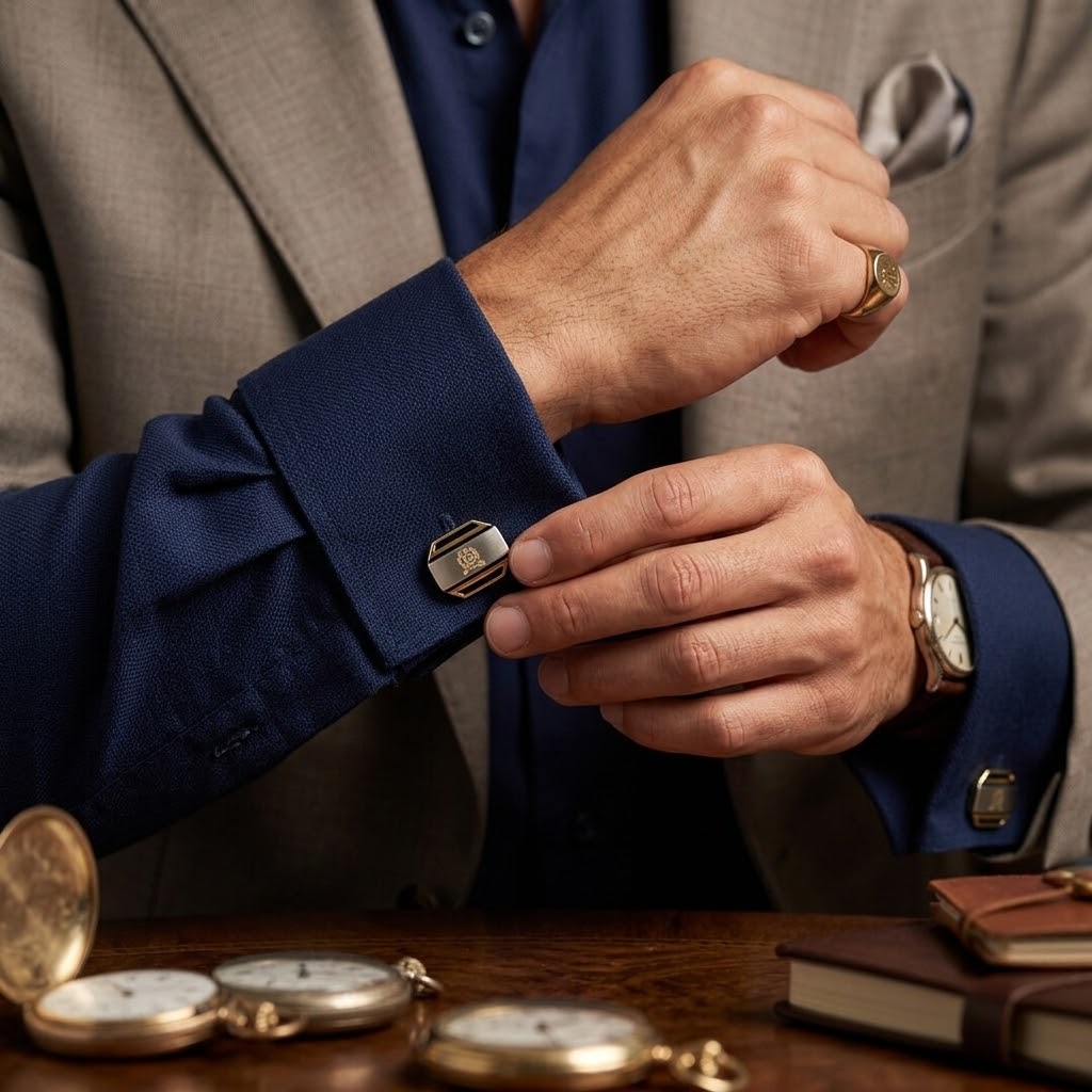 Christian Dior Monsieur CD Crest Cufflinks