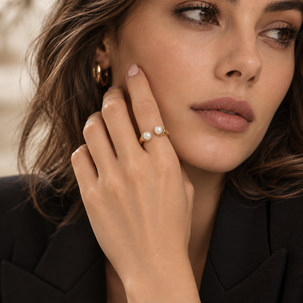 Chloé Darcey Pearl Fork Ring 2015