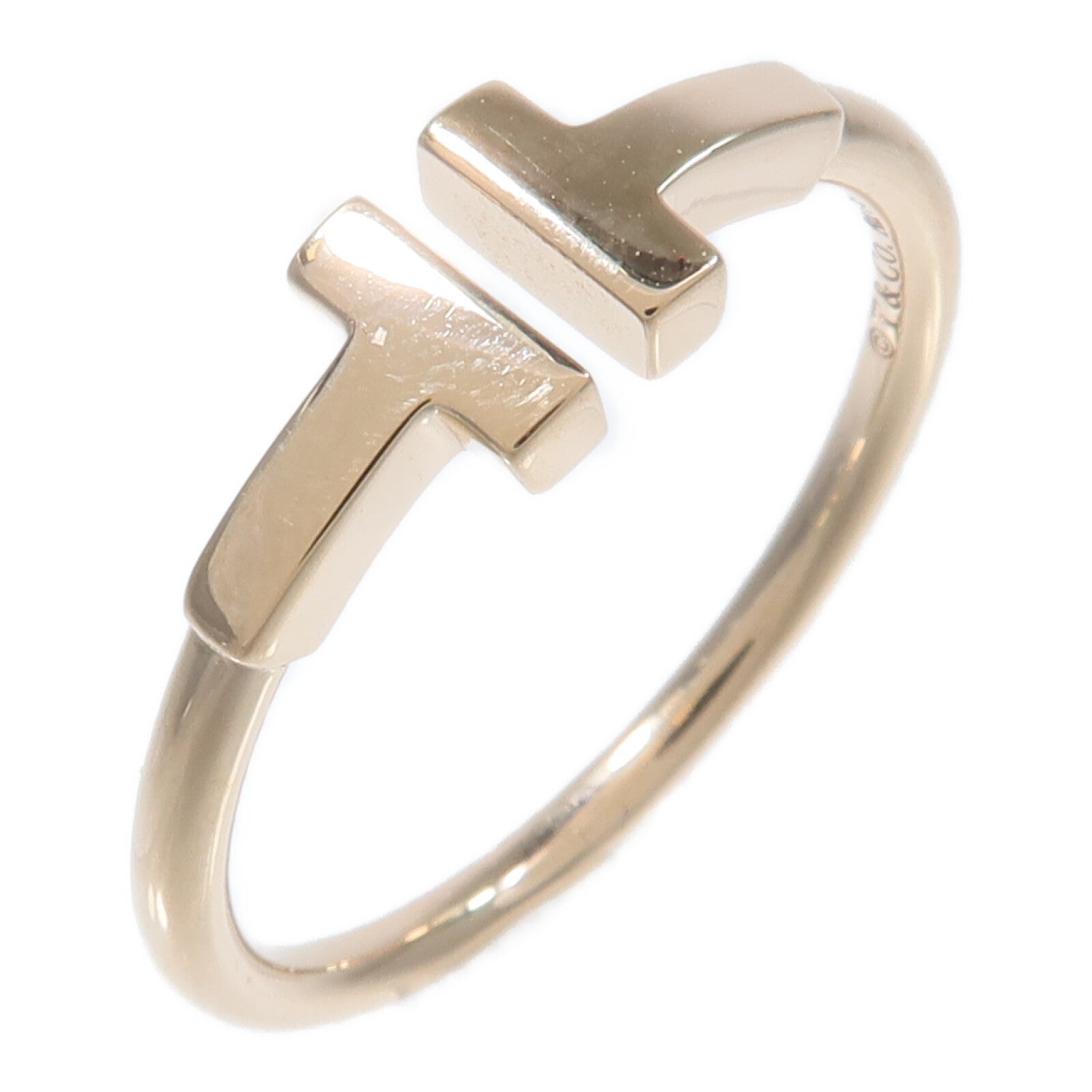 TIFFANY＆CO Tiffany＆co T Wire Ring 18k Rose Gold Us#8 image 1