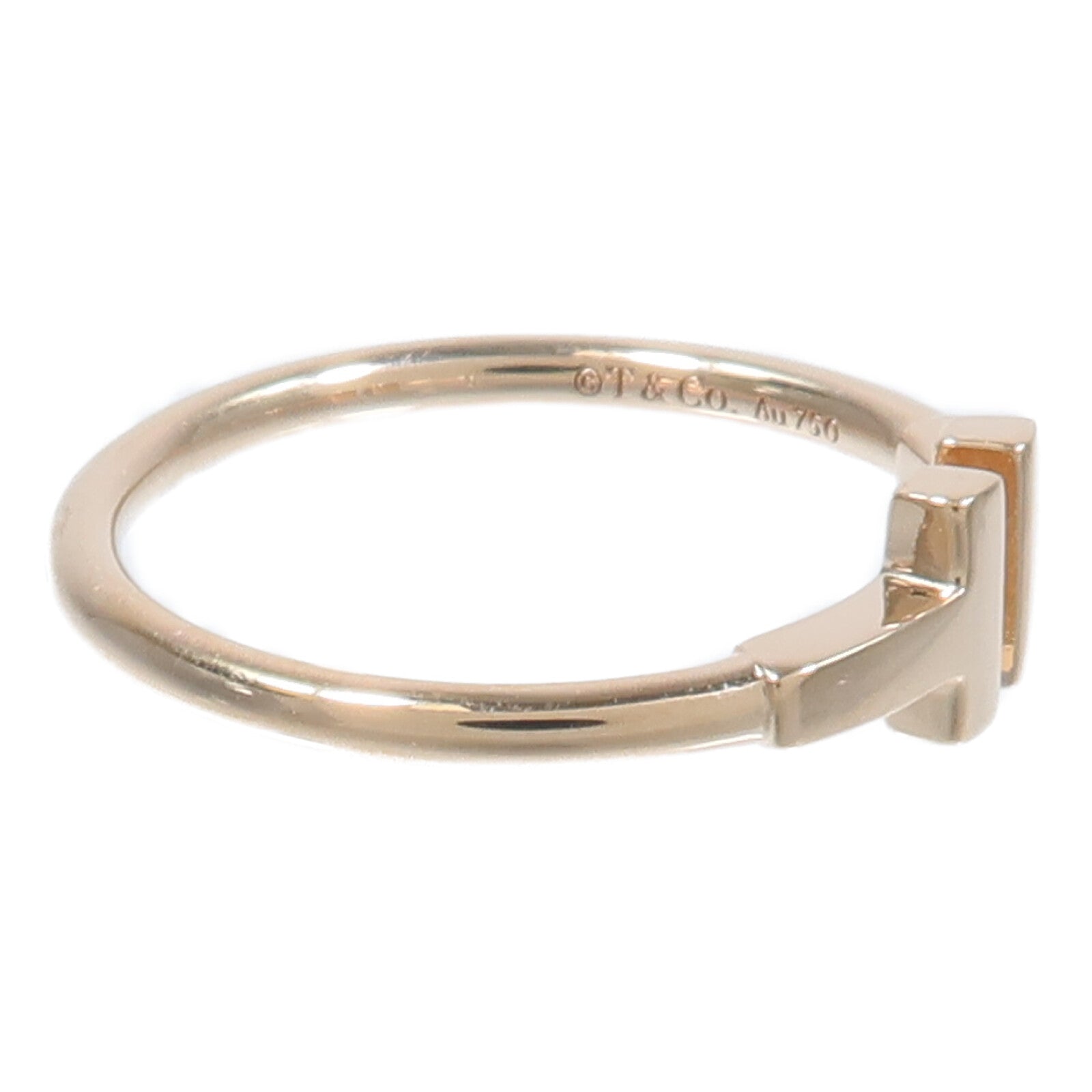 TIFFANY＆CO Tiffany＆co T Wire Ring 18k Rose Gold Us#8 image 4