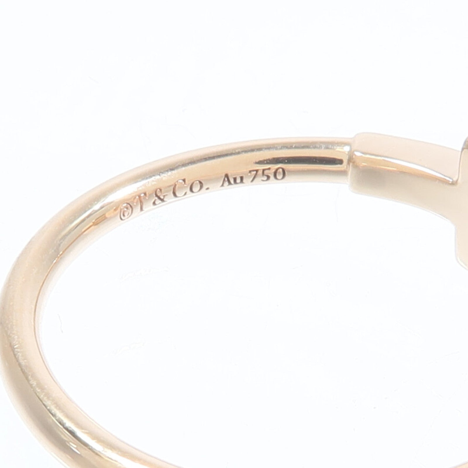 TIFFANY＆CO Tiffany＆co T Wire Ring 18k Rose Gold Us#8 image 5