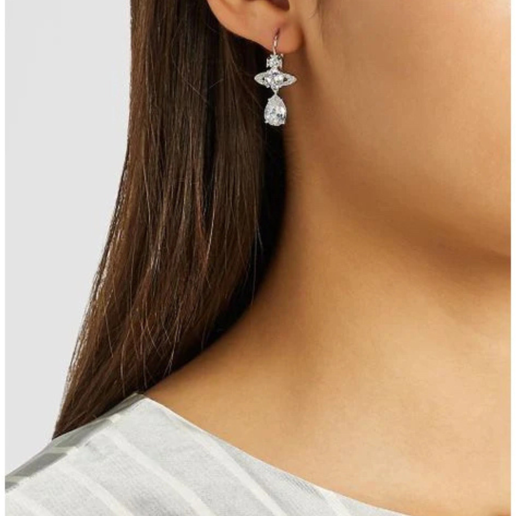 VIVIENNE WESTWOOD SILVER LUCRECE EARRINGS