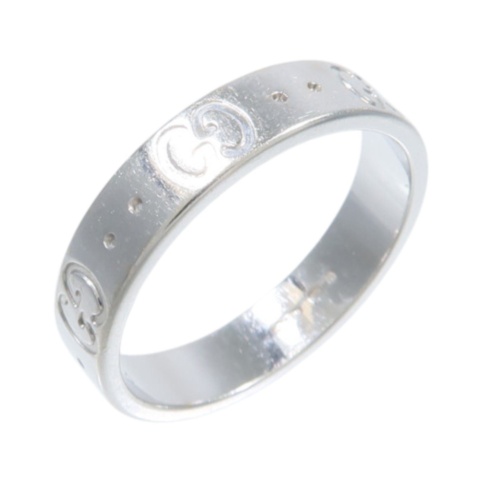 GUCCI Gucci Gg Icon Ring 18k White Gold Gucci#11/Us#5.75 image 1