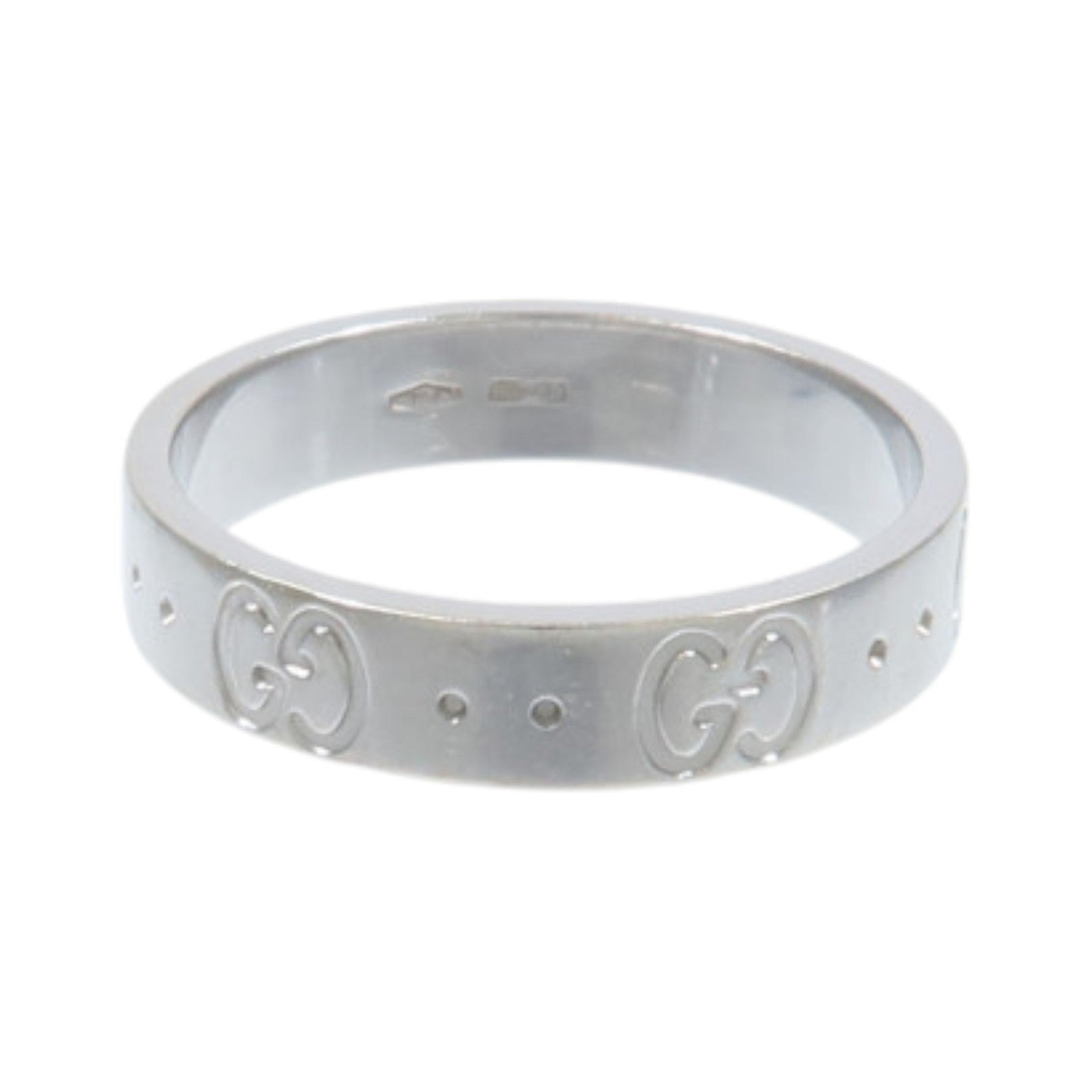 GUCCI Gucci Gg Icon Ring 18k White Gold Gucci#11/Us#5.75 image 2