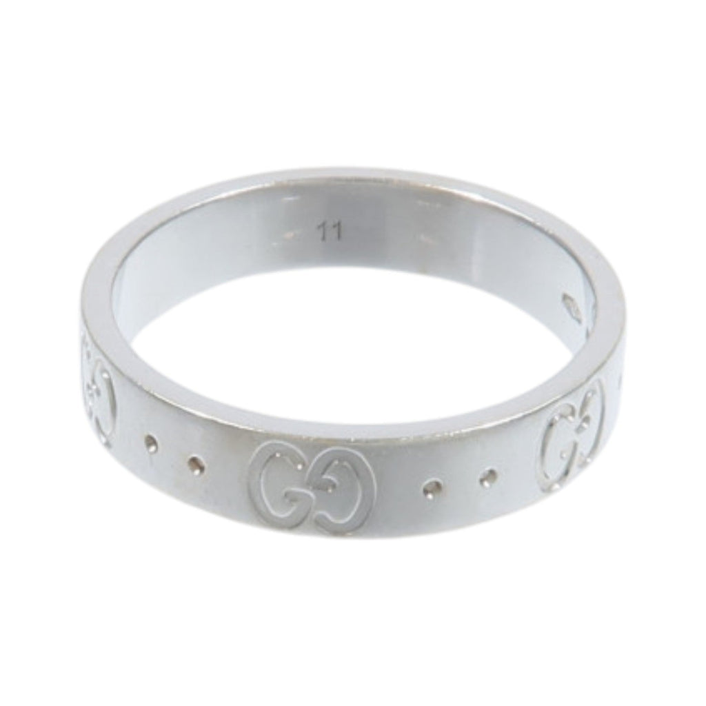 GUCCI Gucci Gg Icon Ring 18k White Gold Gucci#11/Us#5.75 image 3