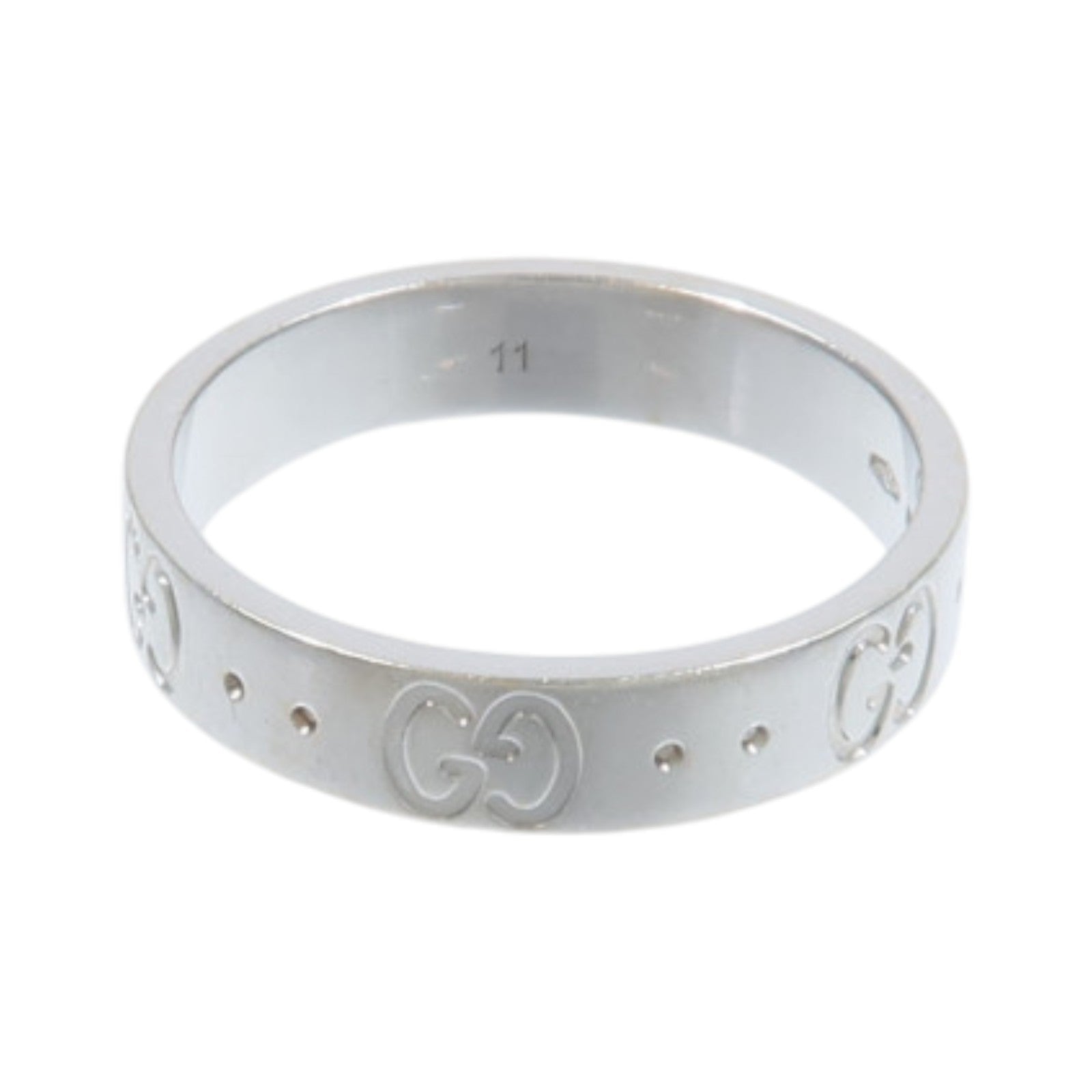 GUCCI Gucci Gg Icon Ring 18k White Gold Gucci#11/Us#5.75 image 3