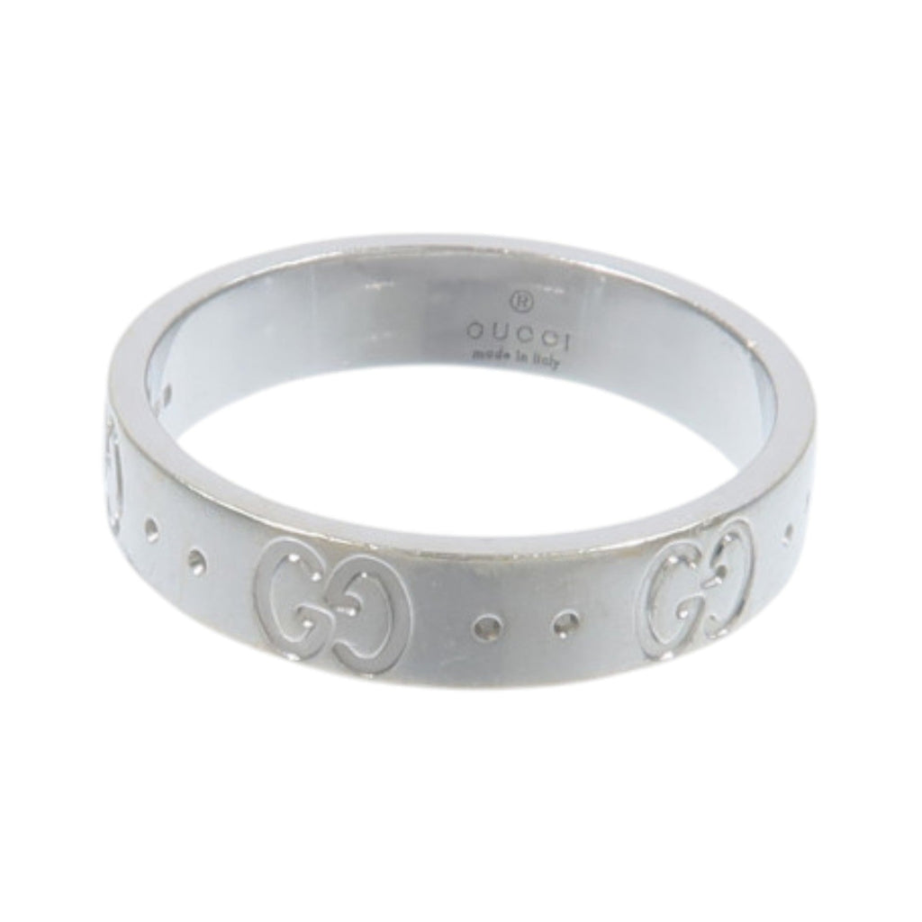 GUCCI Gucci Gg Icon Ring 18k White Gold Gucci#11/Us#5.75 image 4