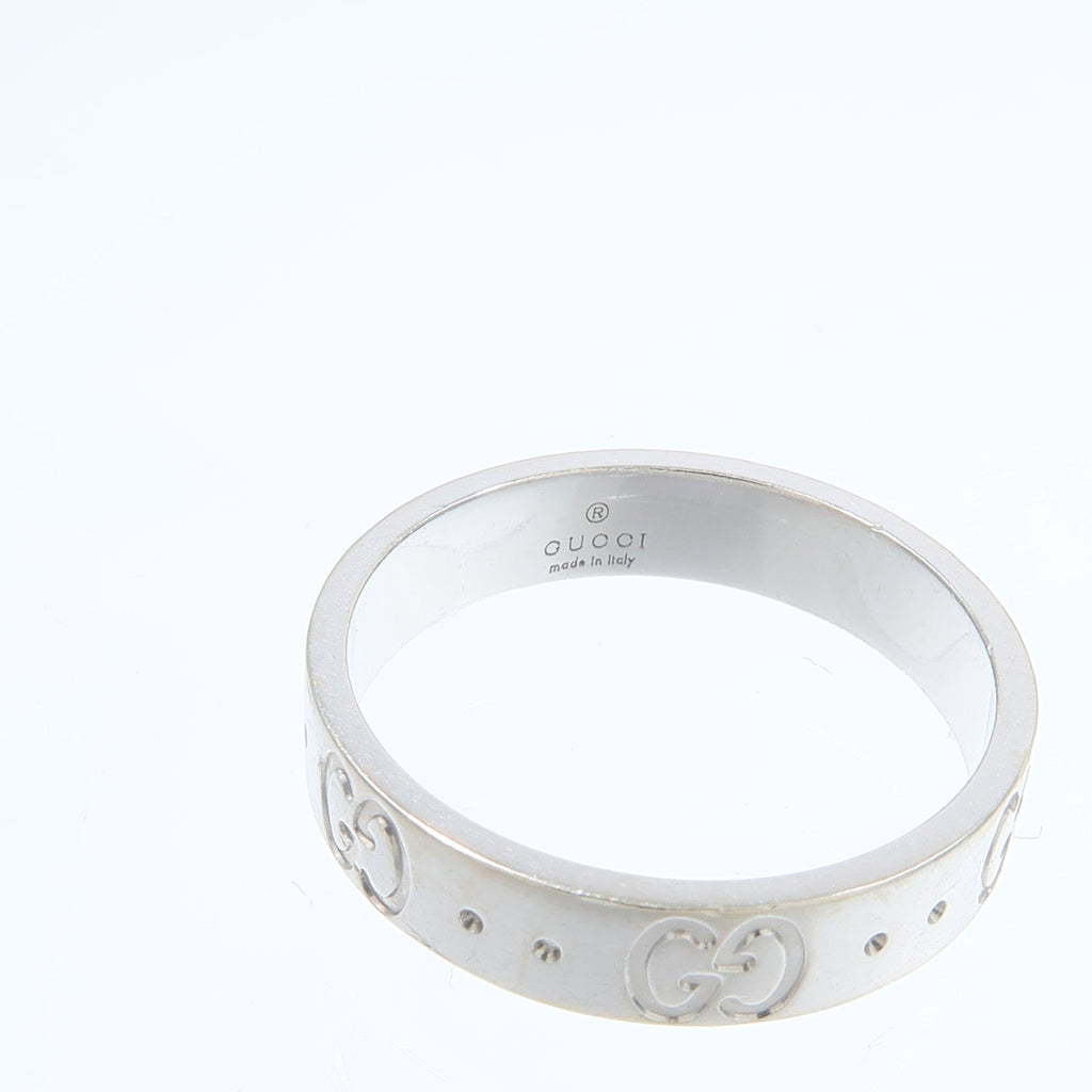 GUCCI Gucci Gg Icon Ring 18k White Gold Gucci#11/Us#5.75 image 5