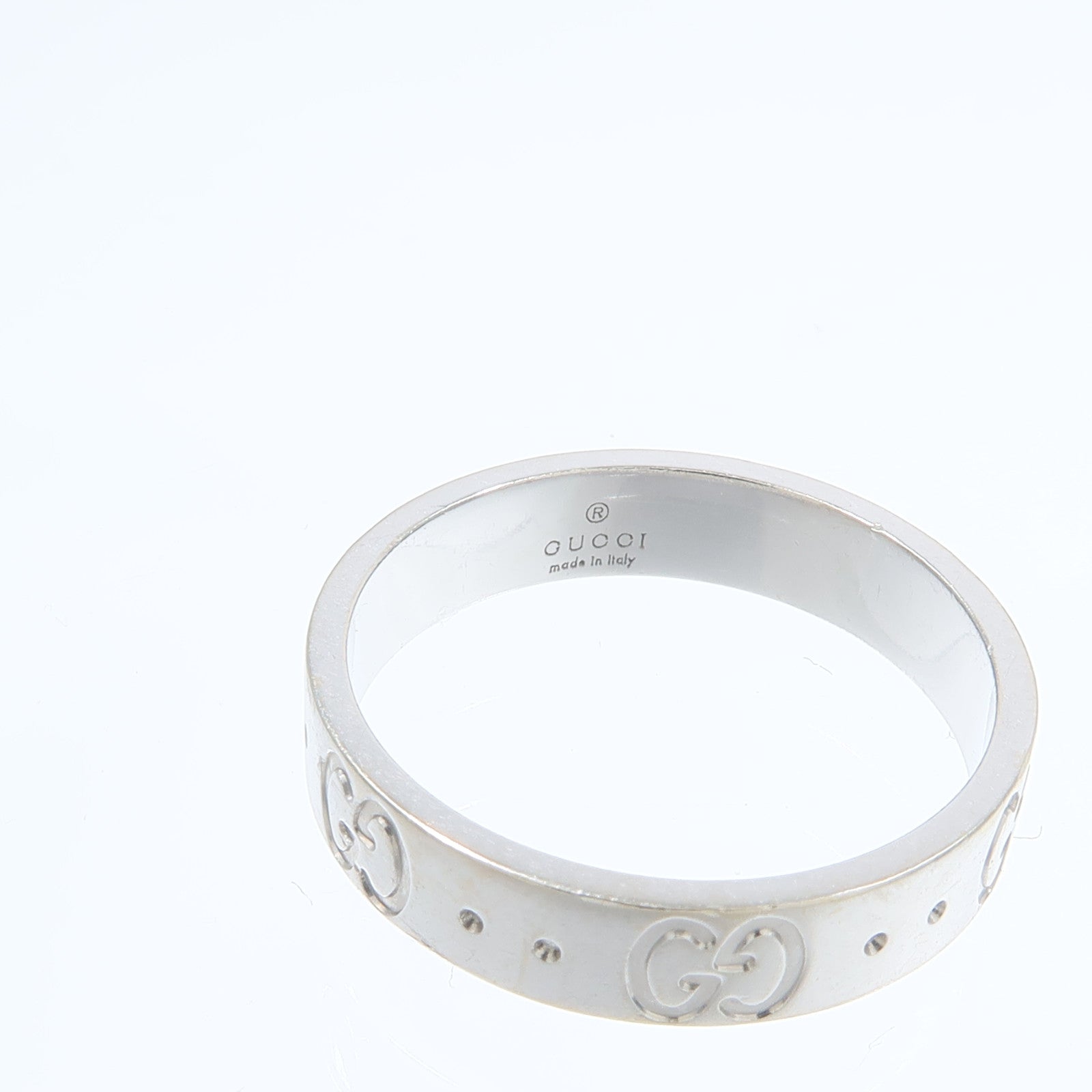 GUCCI Gucci Gg Icon Ring 18k White Gold Gucci#11/Us#5.75 image 5