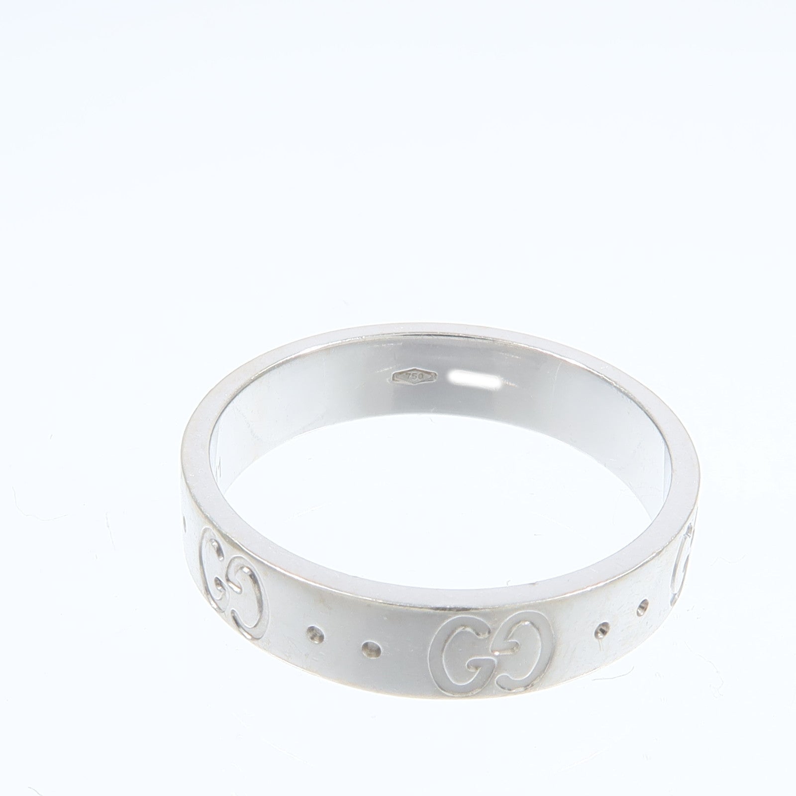 GUCCI Gucci Gg Icon Ring 18k White Gold Gucci#11/Us#5.75 image 6