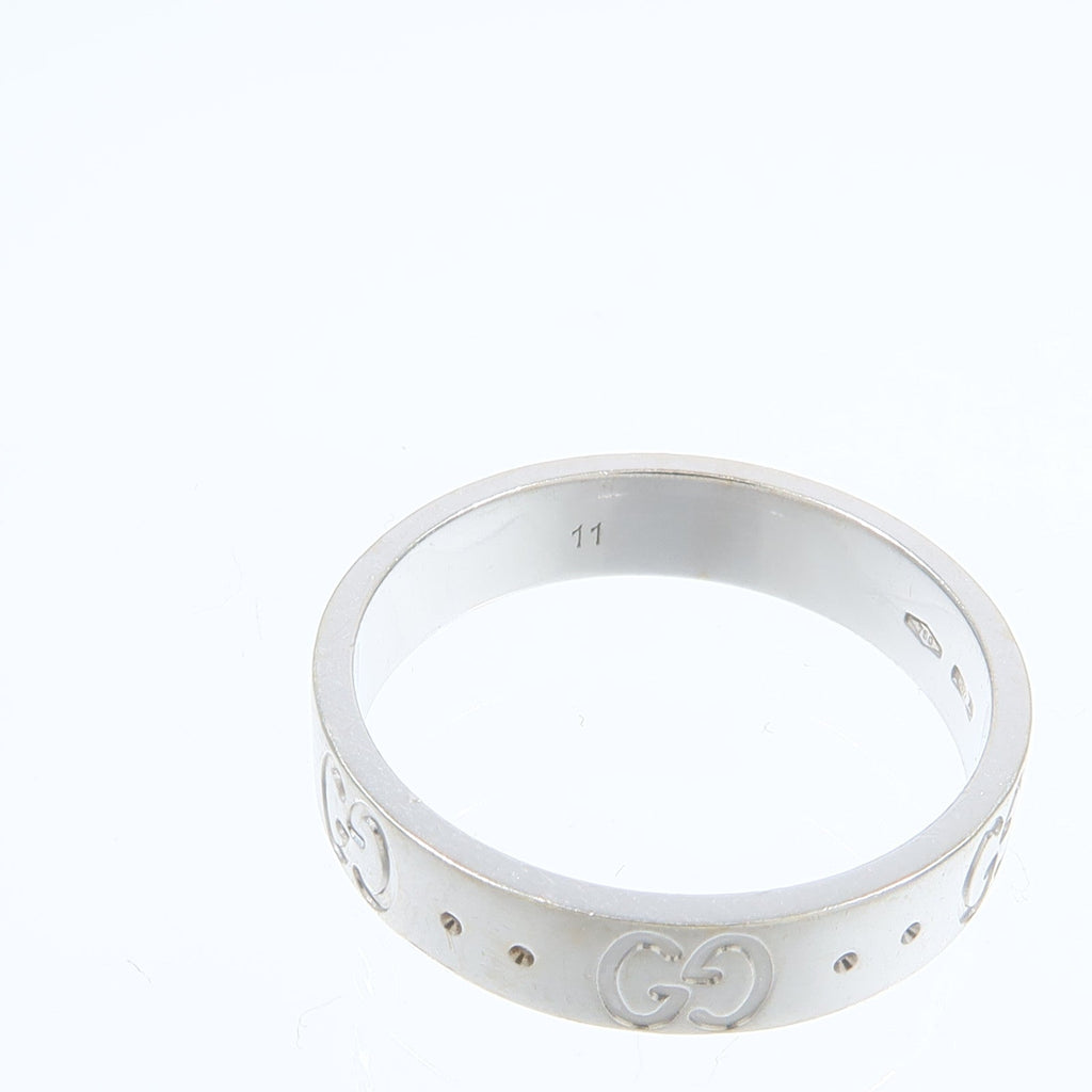 GUCCI Gucci Gg Icon Ring 18k White Gold Gucci#11/Us#5.75 image 7