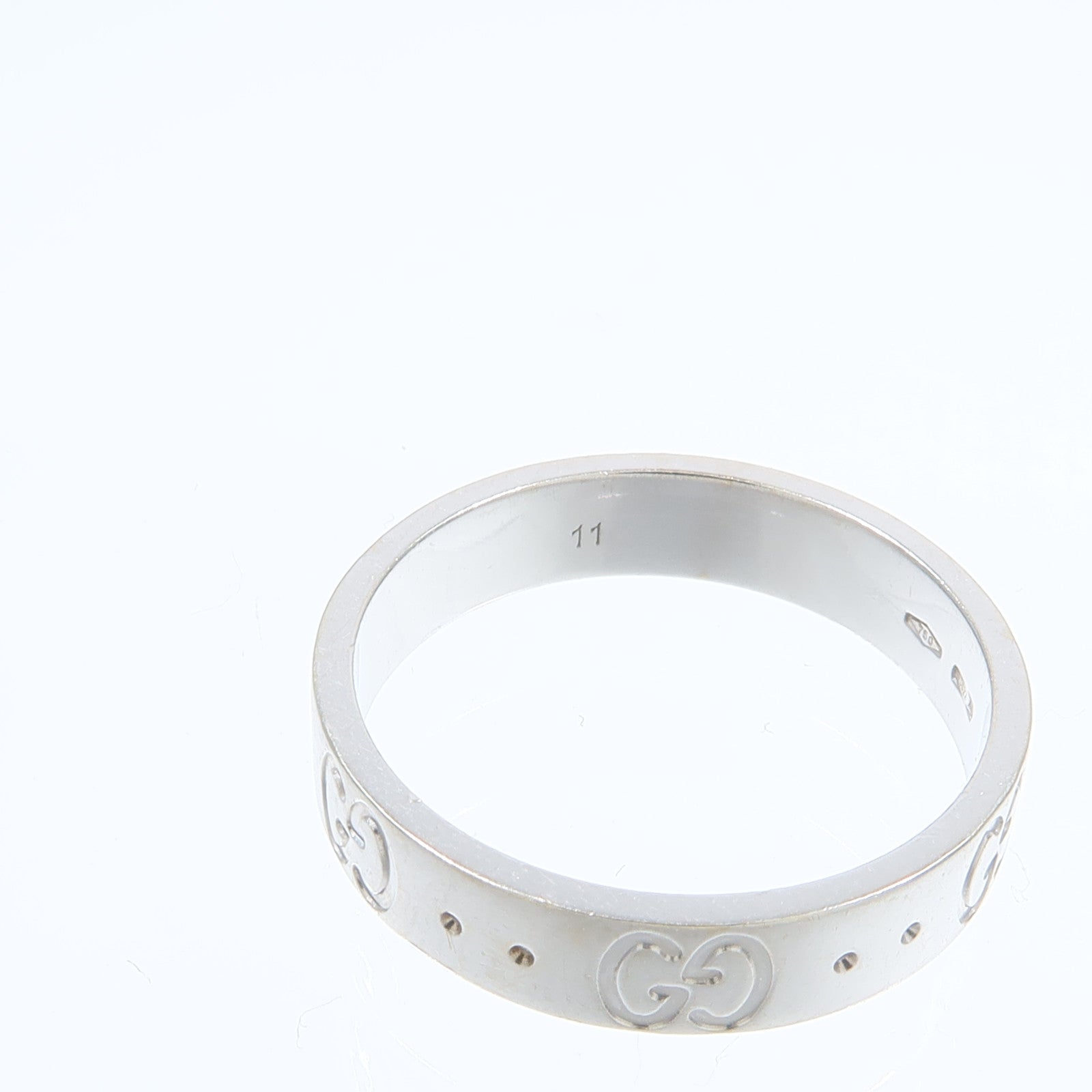 GUCCI Gucci Gg Icon Ring 18k White Gold Gucci#11/Us#5.75 image 7