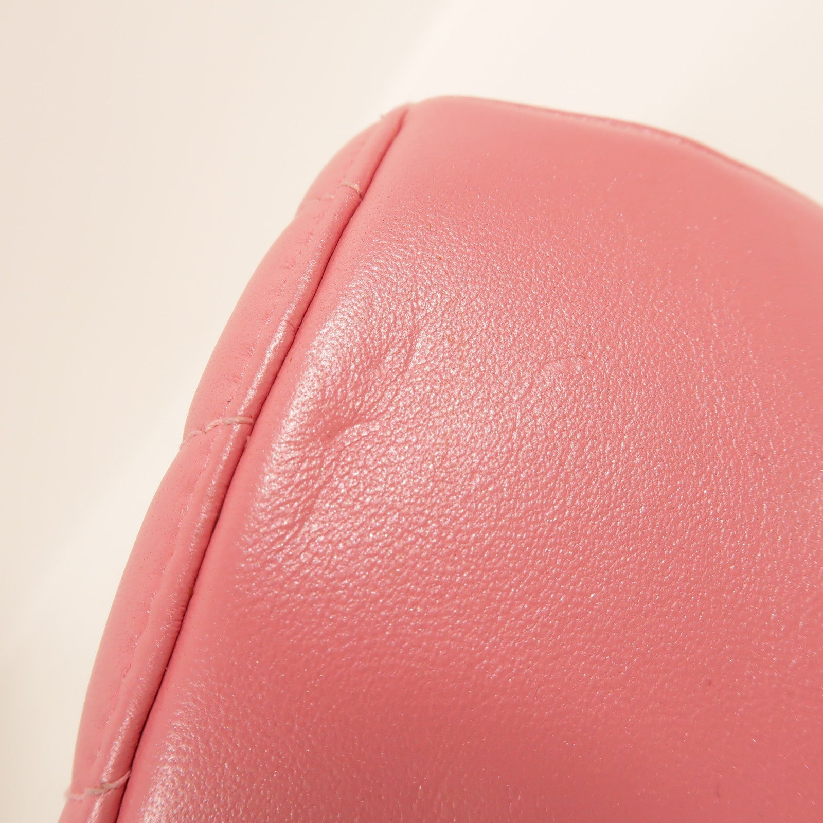 CHANEL Chanel Cc Ghw Round Vanity Case Shoulder Bag Lambskin Leather Pink image 17