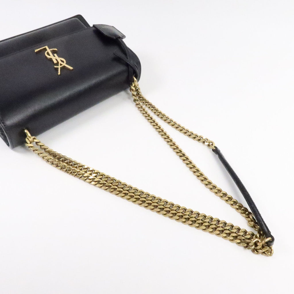 SAINT LAURENT Saint Laurent Ysl Ghw Sunset Medium Chain Shoulder Bag 442906 Calfskin Black image 9