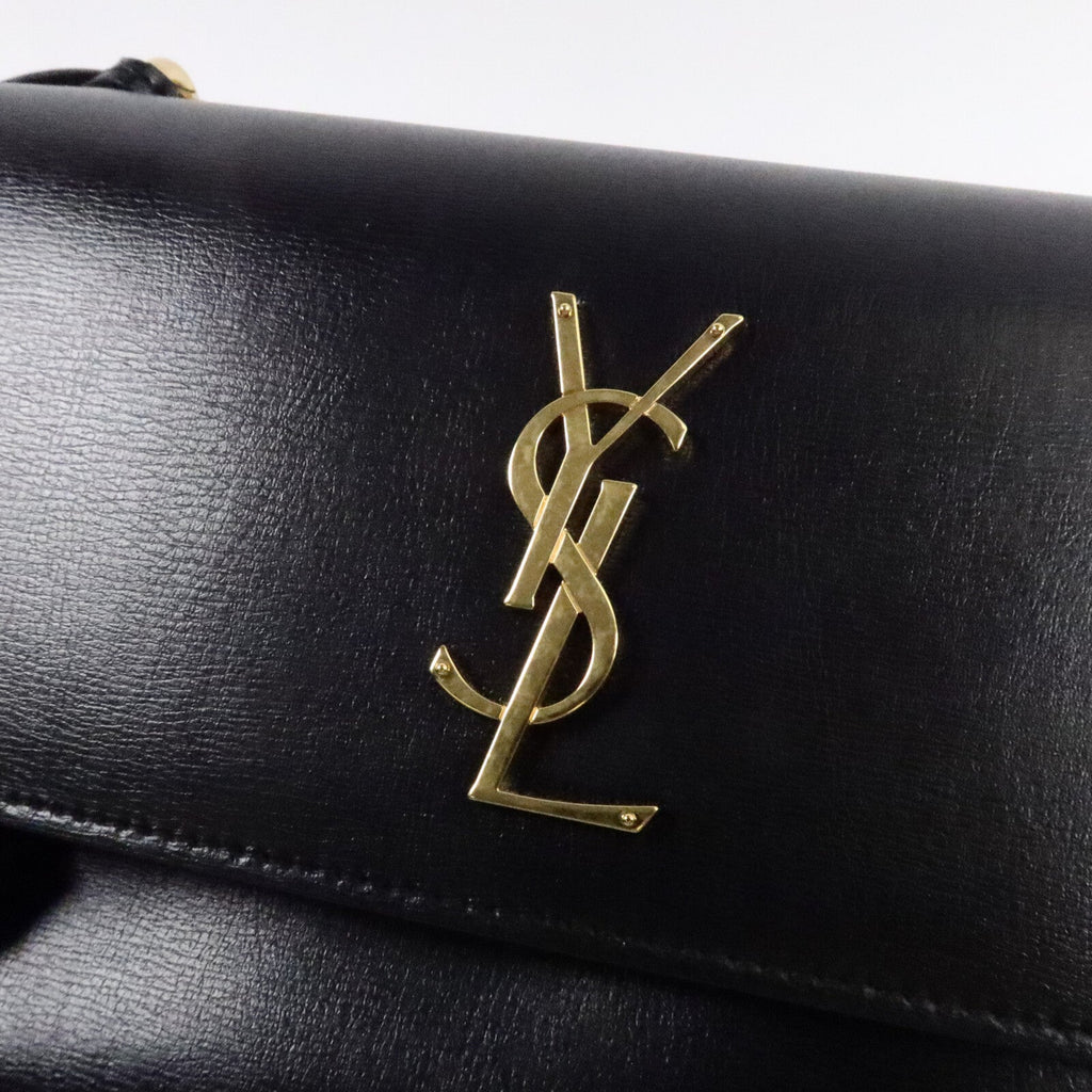 SAINT LAURENT Saint Laurent Ysl Ghw Sunset Medium Chain Shoulder Bag 442906 Calfskin Black image 7