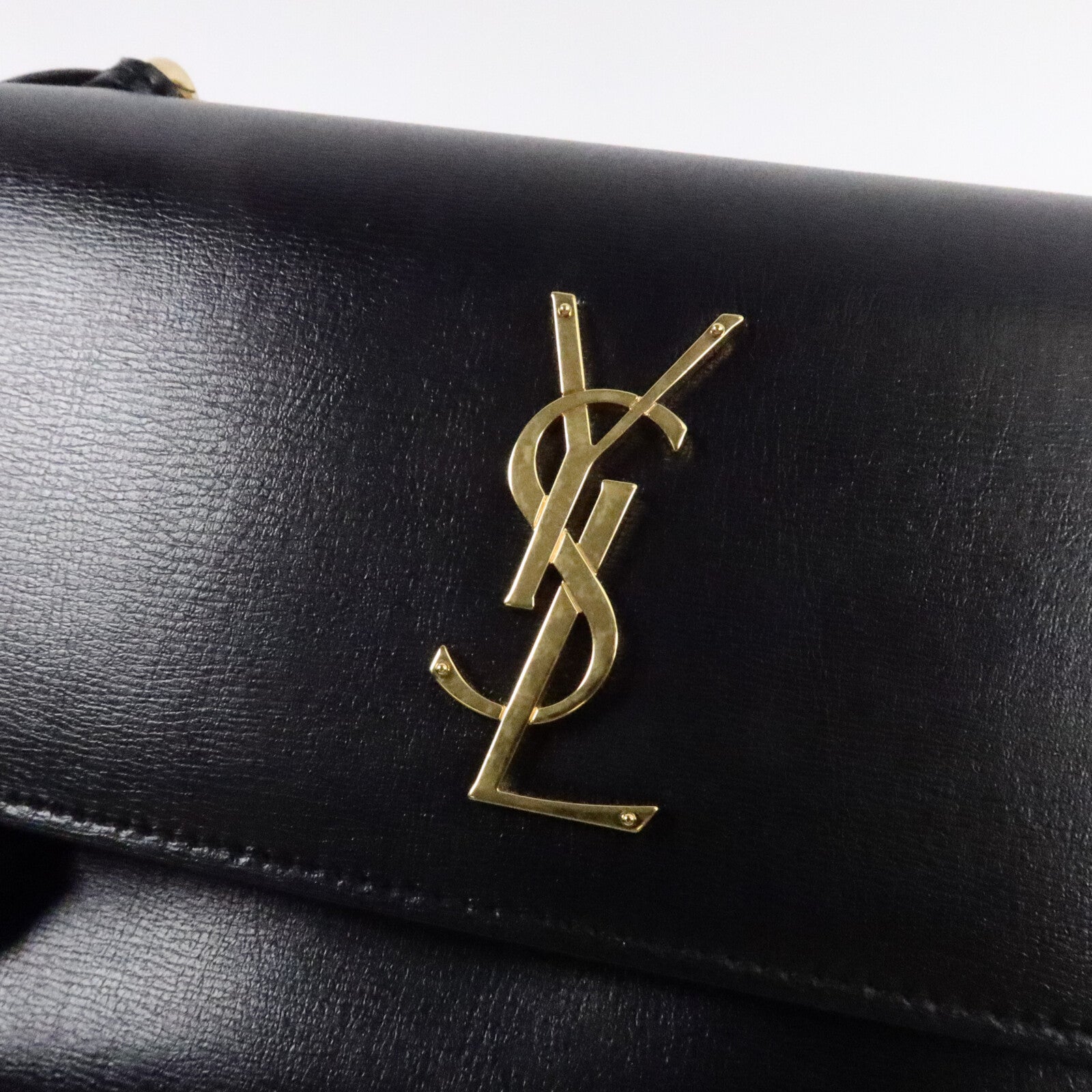 SAINT LAURENT Saint Laurent Ysl Ghw Sunset Medium Chain Shoulder Bag 442906 Calfskin Black image 7