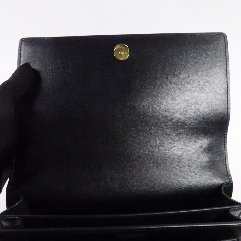 SAINT LAURENT Saint Laurent Ysl Ghw Sunset Medium Chain Shoulder Bag 442906 Calfskin Black image 15