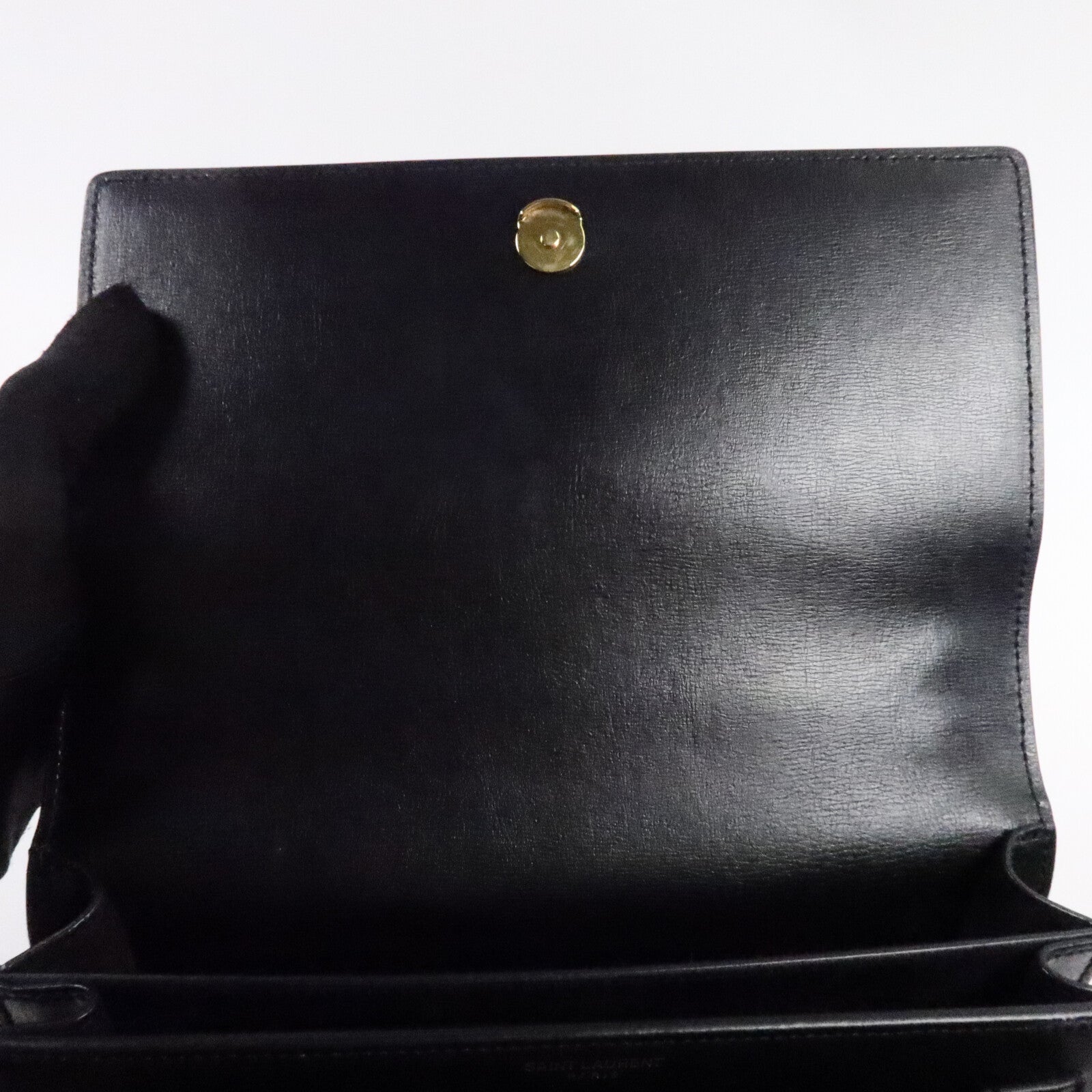 SAINT LAURENT Saint Laurent Ysl Ghw Sunset Medium Chain Shoulder Bag 442906 Calfskin Black image 15