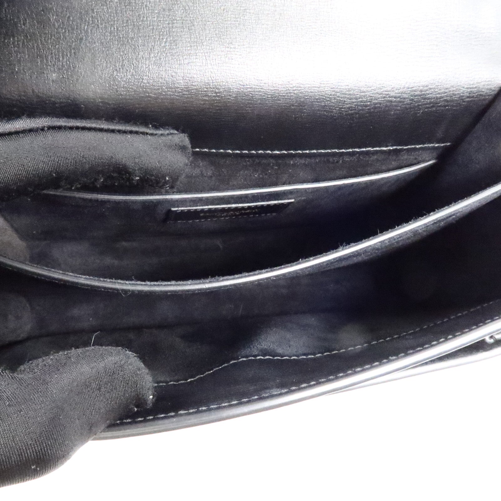 SAINT LAURENT Saint Laurent Ysl Ghw Sunset Medium Chain Shoulder Bag 442906 Calfskin Black image 5