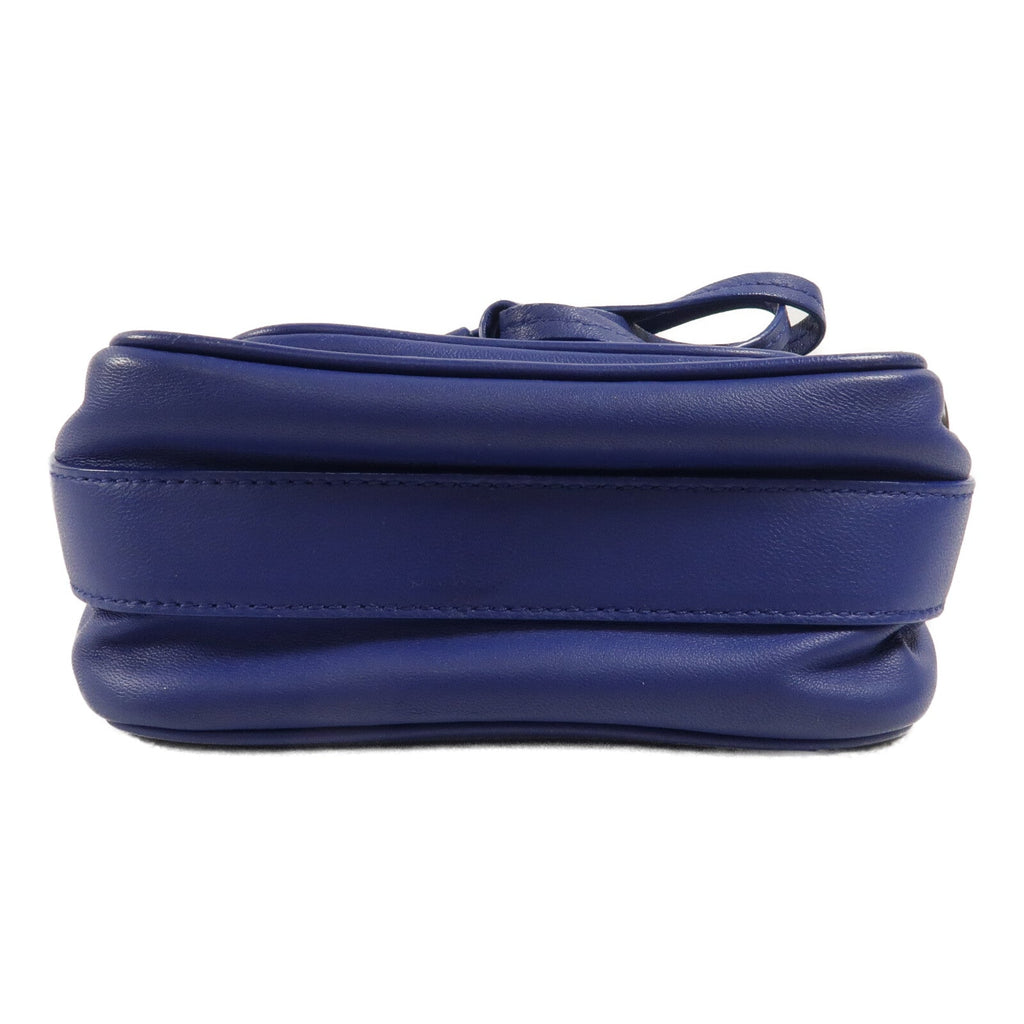 BOTTEGA VENETA Bottega Veneta Bv New Tie Intrecciato Mini Saddle Bag Lambskin Leather Blue image 4