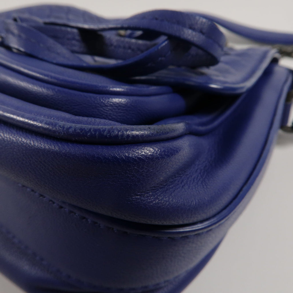 BOTTEGA VENETA Bottega Veneta Bv New Tie Intrecciato Mini Saddle Bag Lambskin Leather Blue image 11