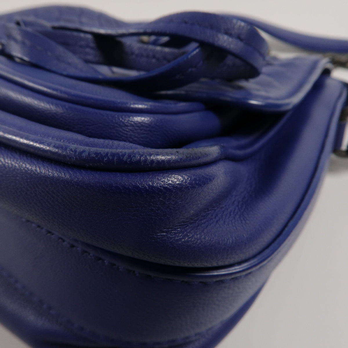 BOTTEGA VENETA Bottega Veneta Bv New Tie Intrecciato Mini Saddle Bag Lambskin Leather Blue image 11