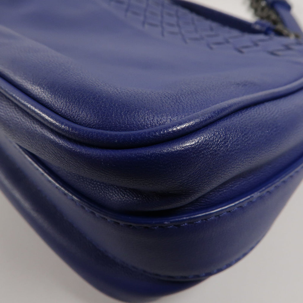 BOTTEGA VENETA Bottega Veneta Bv New Tie Intrecciato Mini Saddle Bag Lambskin Leather Blue image 13