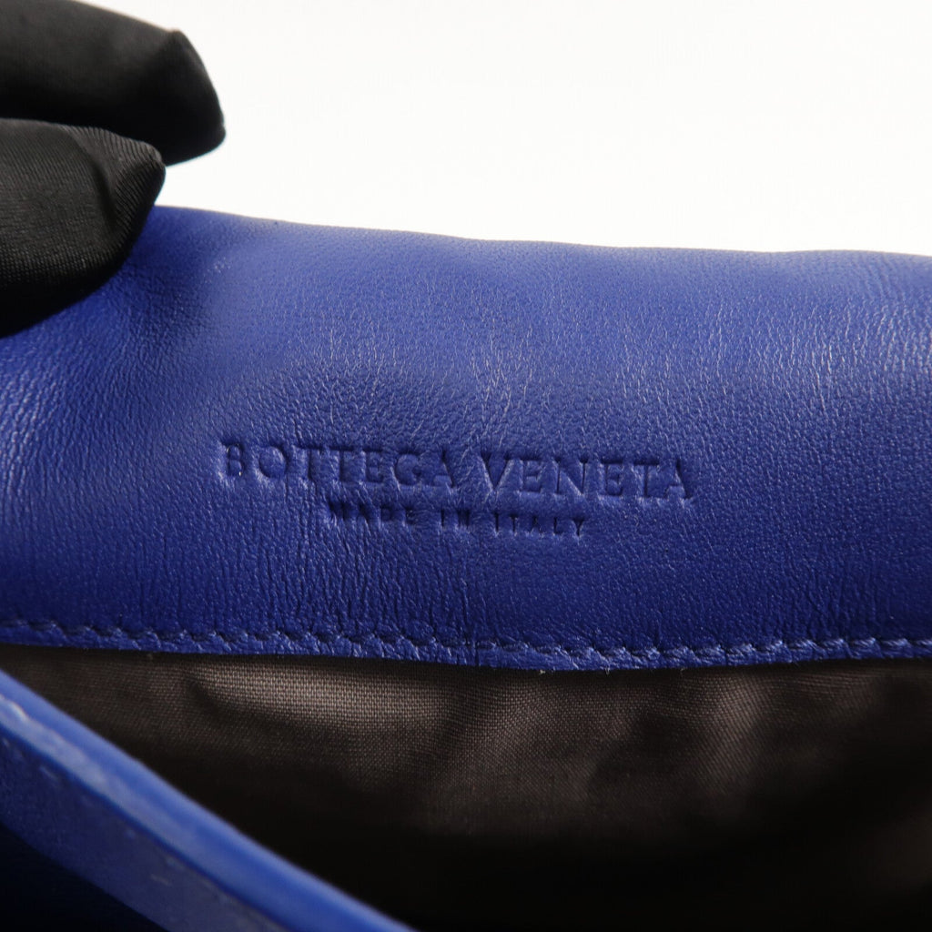 BOTTEGA VENETA Bottega Veneta Bv New Tie Intrecciato Mini Saddle Bag Lambskin Leather Blue image 6