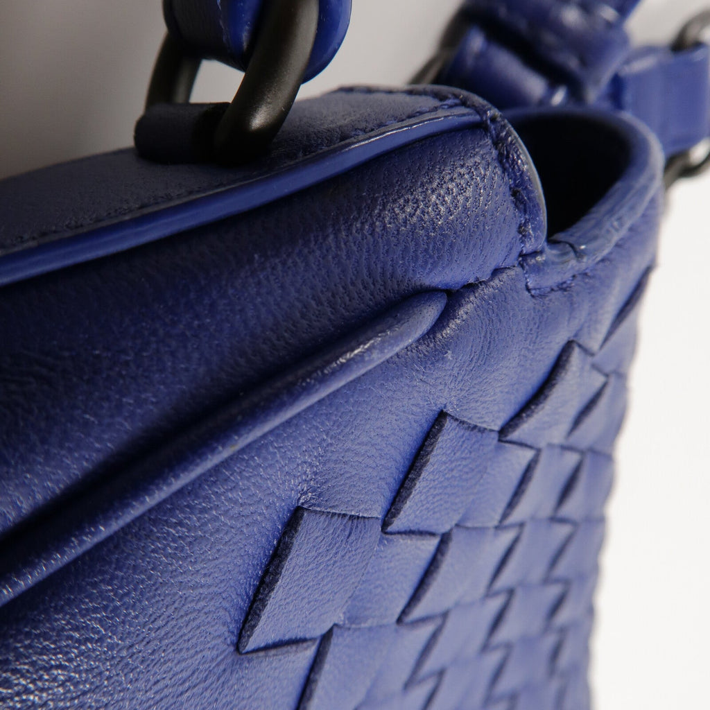 BOTTEGA VENETA Bottega Veneta Bv New Tie Intrecciato Mini Saddle Bag Lambskin Leather Blue image 15