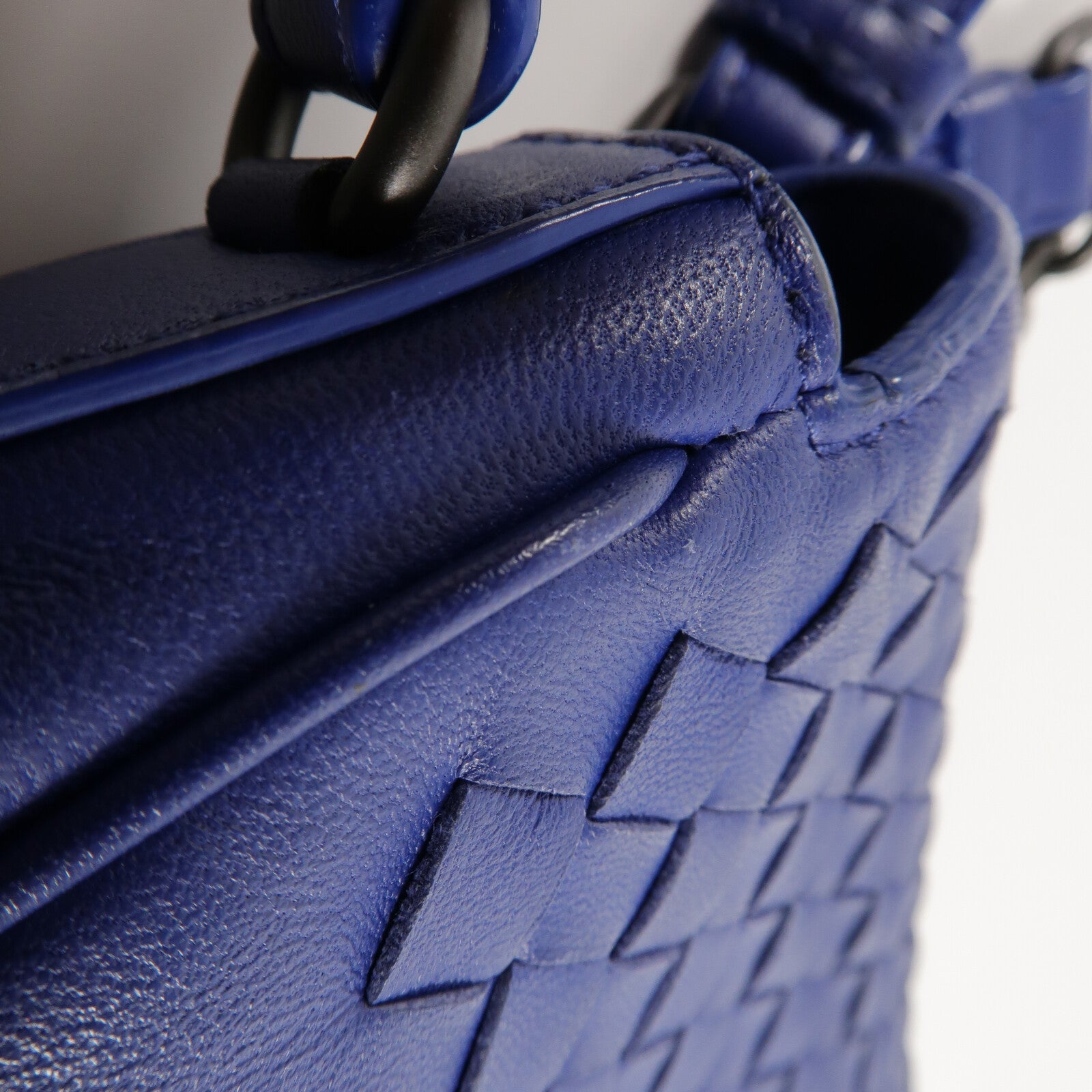 BOTTEGA VENETA Bottega Veneta Bv New Tie Intrecciato Mini Saddle Bag Lambskin Leather Blue image 15