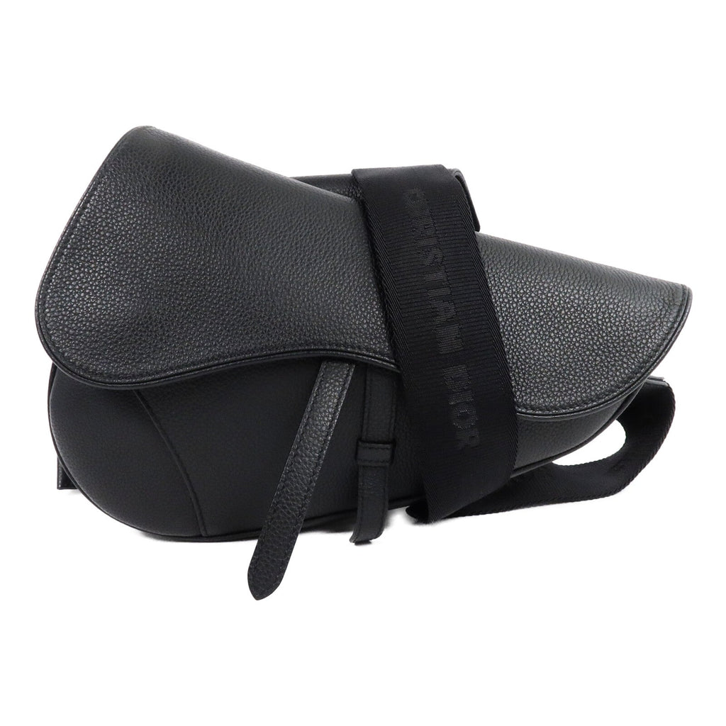 DIOR Christian Dior Cd Saddle Bag Shoulder Bag Calfskin Leather Black image 1