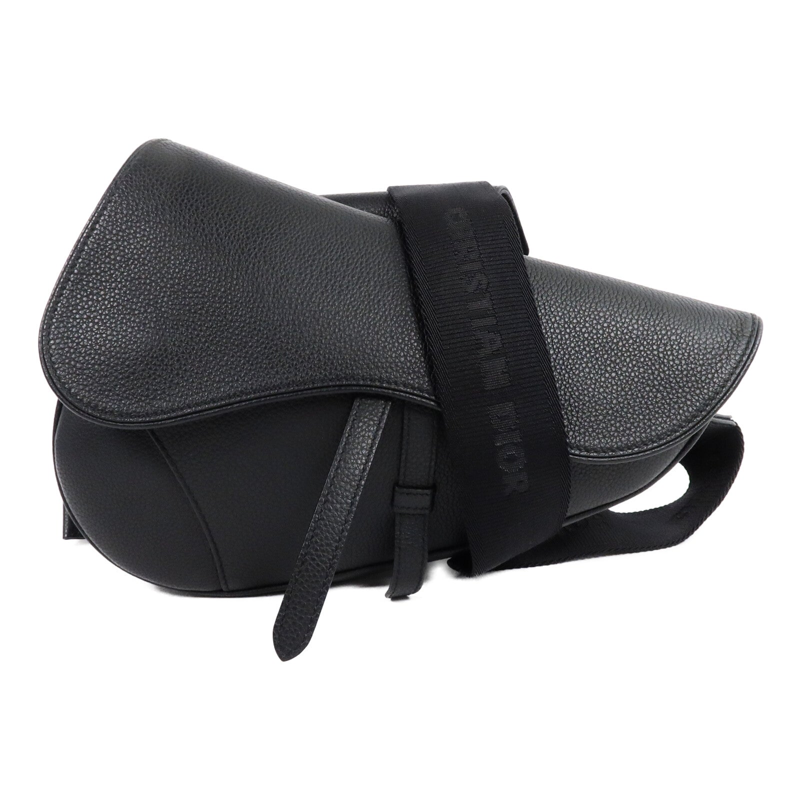 DIOR Christian Dior Cd Saddle Bag Shoulder Bag Calfskin Leather Black image 1