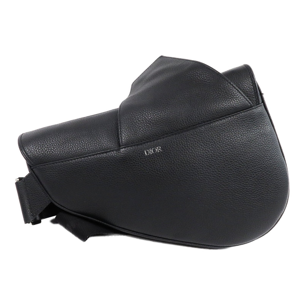 DIOR Christian Dior Cd Saddle Bag Shoulder Bag Calfskin Leather Black image 2