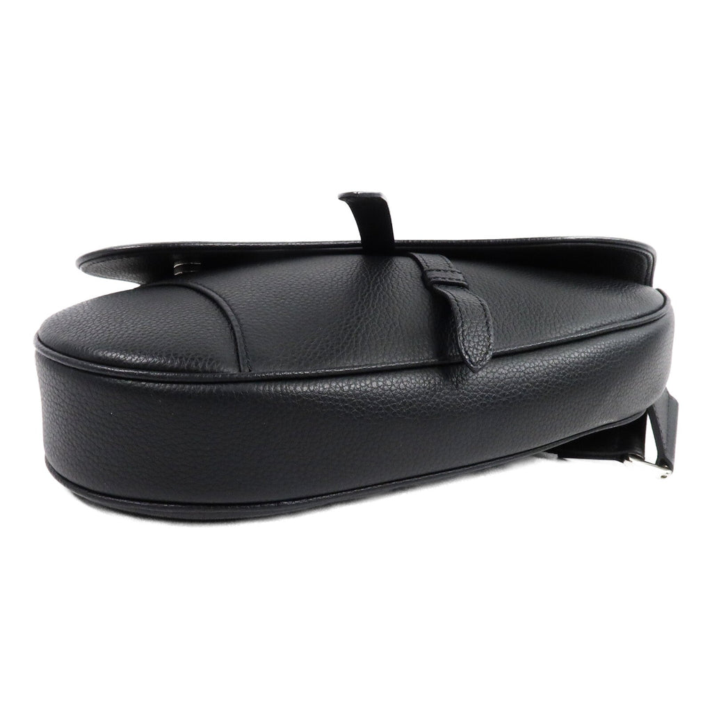 DIOR Christian Dior Cd Saddle Bag Shoulder Bag Calfskin Leather Black image 4
