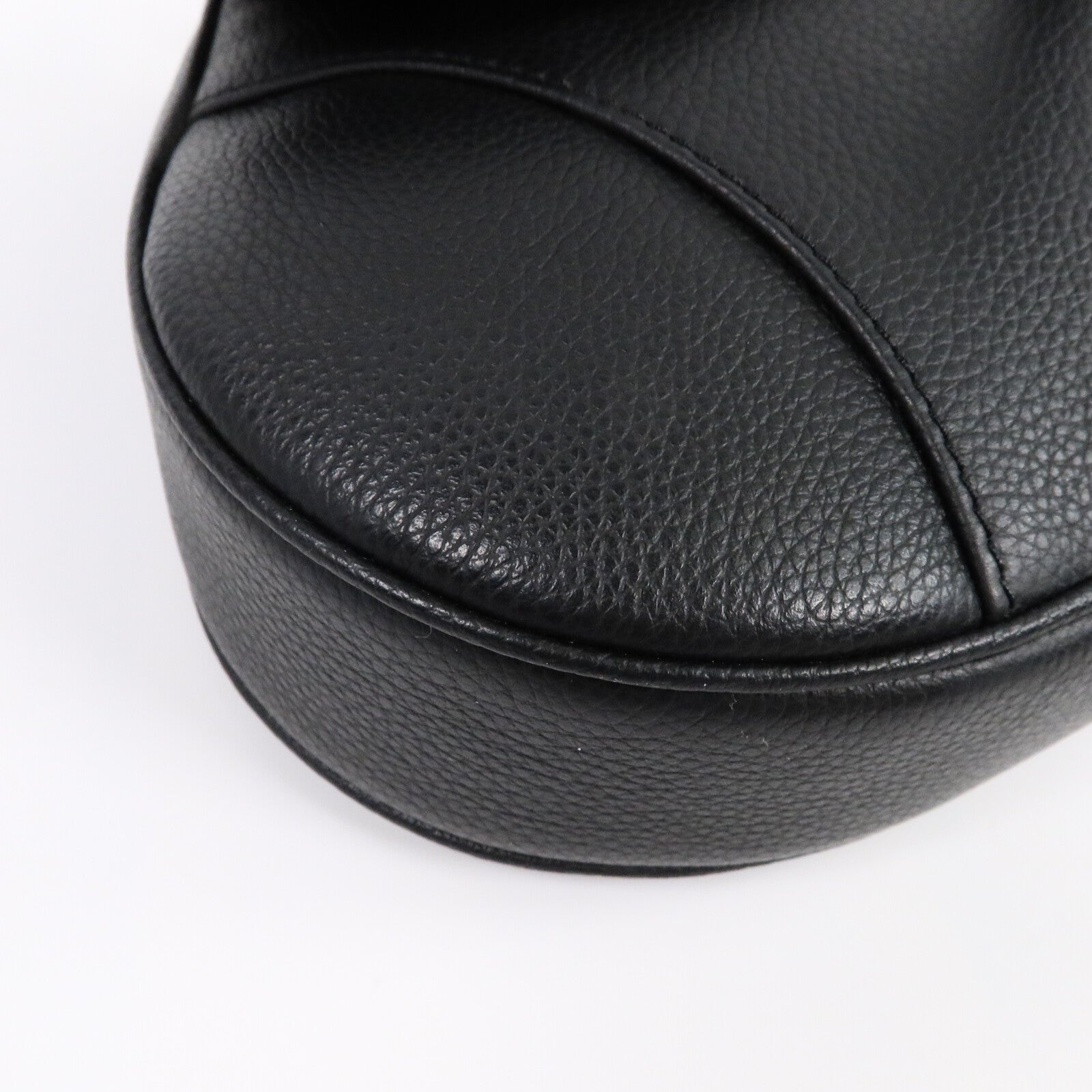 DIOR Christian Dior Cd Saddle Bag Shoulder Bag Calfskin Leather Black image 11