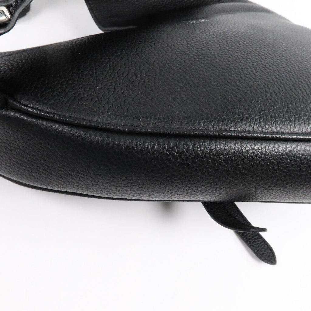 DIOR Christian Dior Cd Saddle Bag Shoulder Bag Calfskin Leather Black image 13