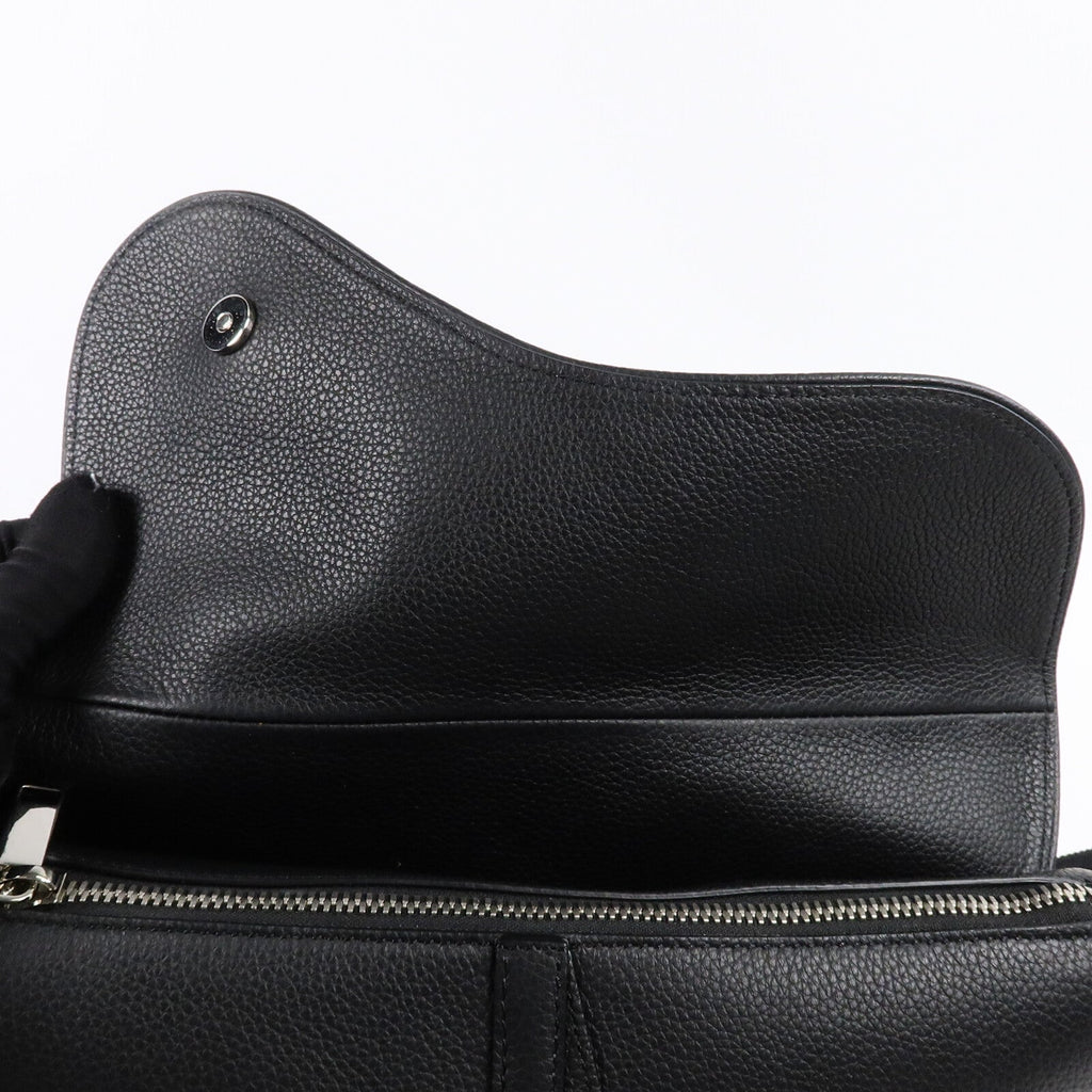 DIOR Christian Dior Cd Saddle Bag Shoulder Bag Calfskin Leather Black image 14